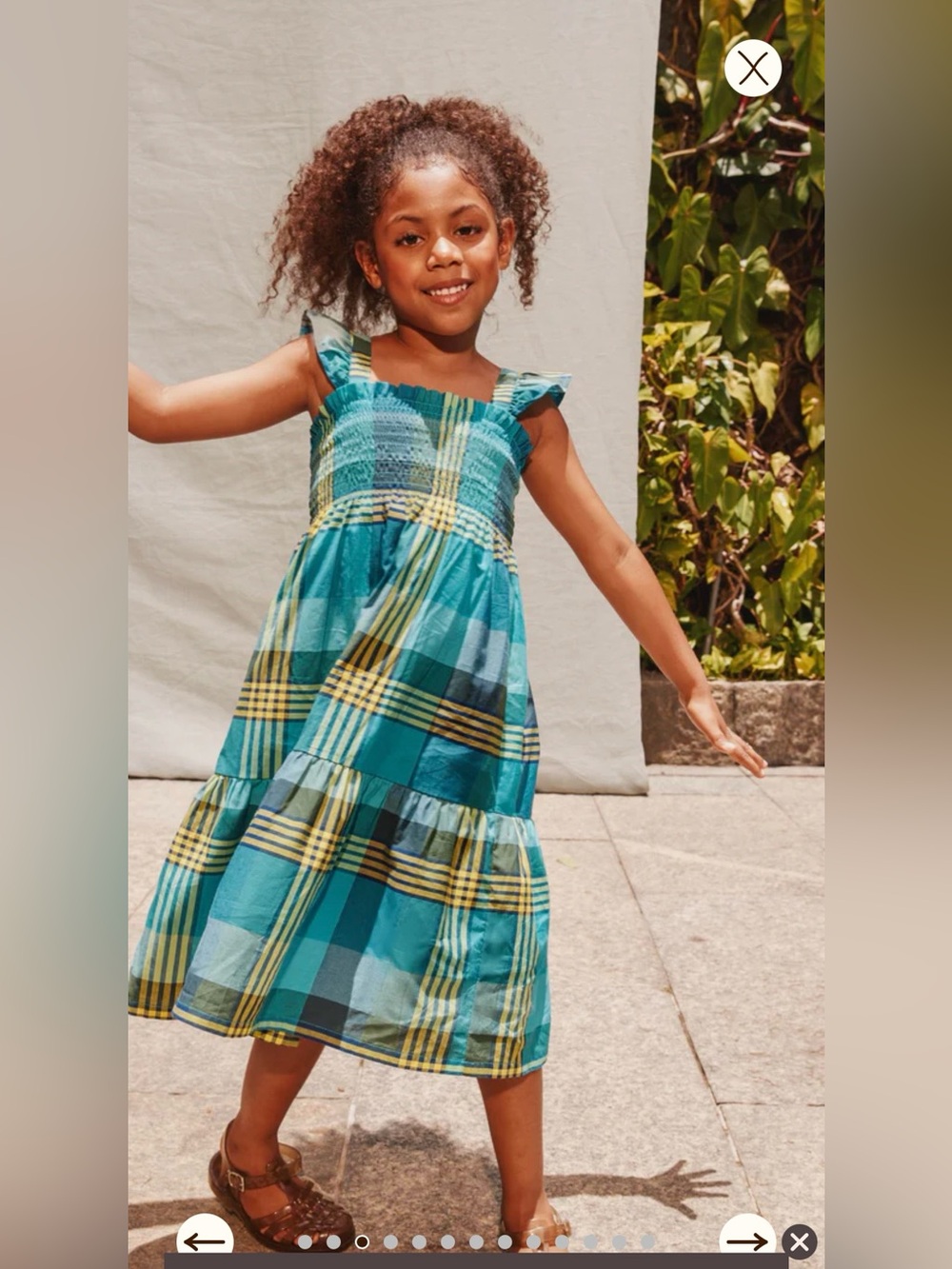 Maxi Flutter Sleeve Dresses for Mommy and me in Amazonian plaid - Picture 5 of 5